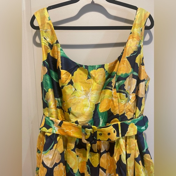 Hutch Alice Belted Tiered Maxi Dress Floral Shantung Size XXL - Picture 7 of 14